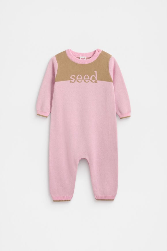 Logo Knit Jumpsuit  Petal Pink  hi-res