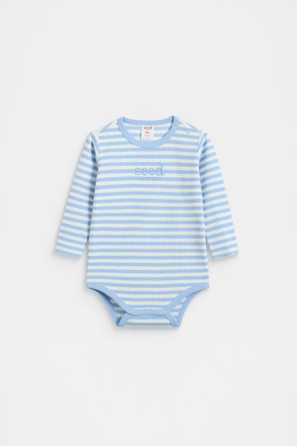 Stripe Logo Bodysuit  Clear Blue  hi-res