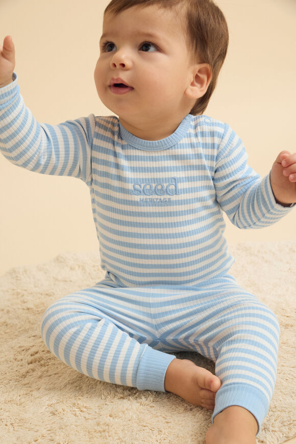 Stripe Logo Bodysuit  Clear Blue  hi-res