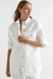 Denim Panelled Shacket  Cloud Cream  hi-res