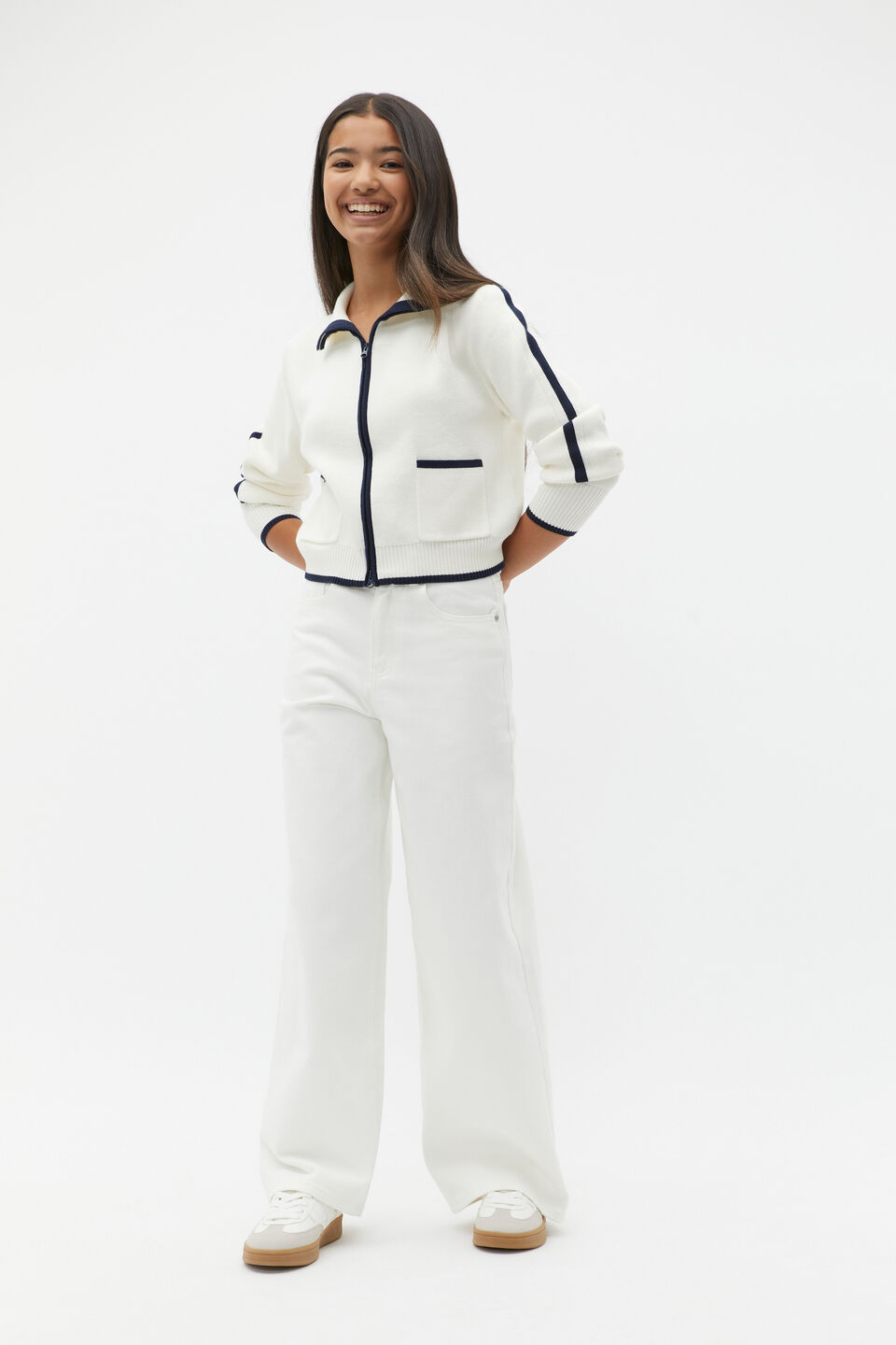 Essential Wide Leg Jean  Light Cream