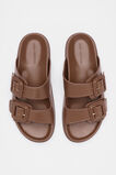 Dulci Covered Buckle Slide  Deep Tan  hi-res