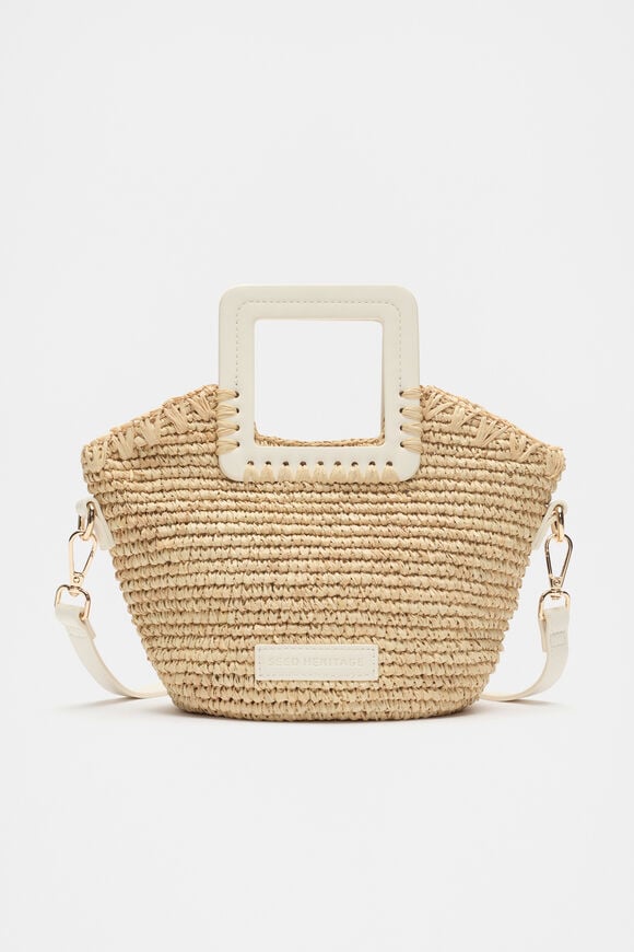 Mini Raffia Crossbody Bag  Cream  hi-res
