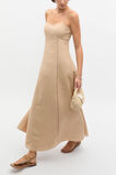 Linen Trim Insert Midi Dress  Ecru  hi-res