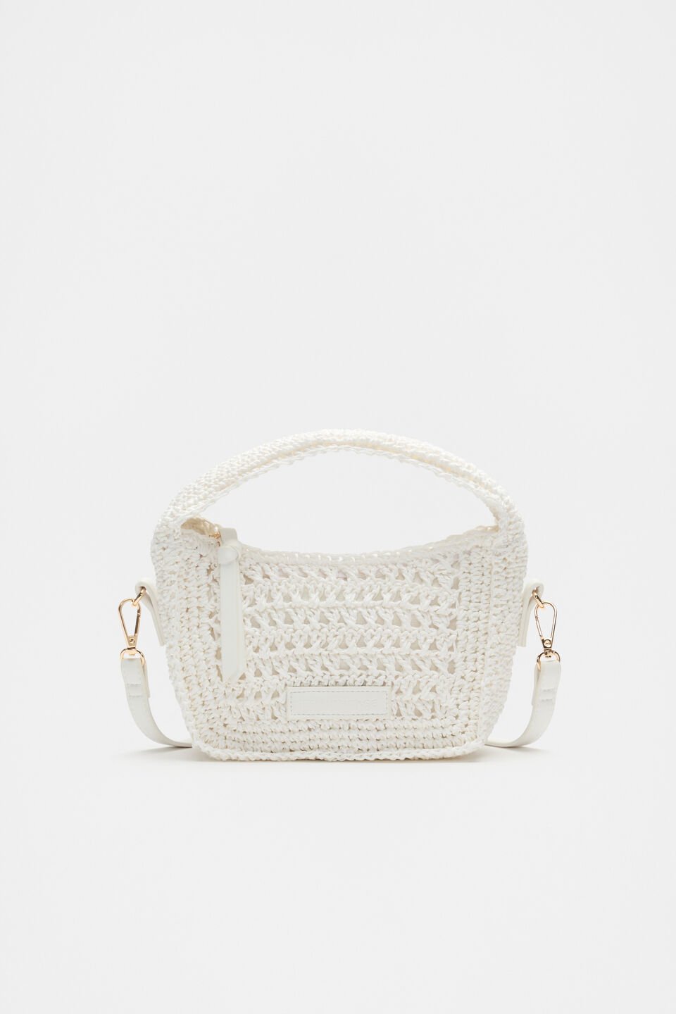 Woven Mini Cross Body Bag  White