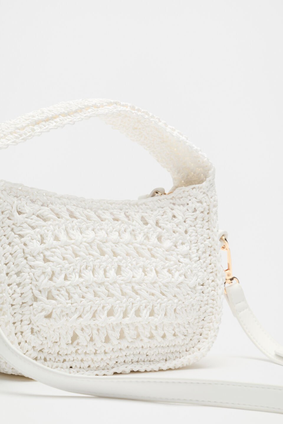 Woven Mini Cross Body Bag  White