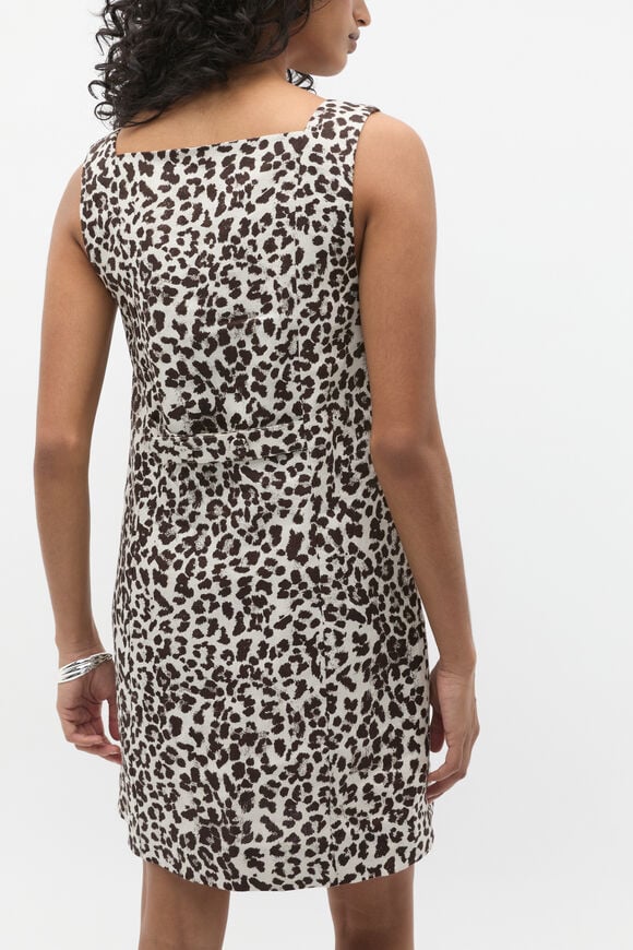 Linen Ocelot Button Down Mini Dress  Ocelot  hi-res