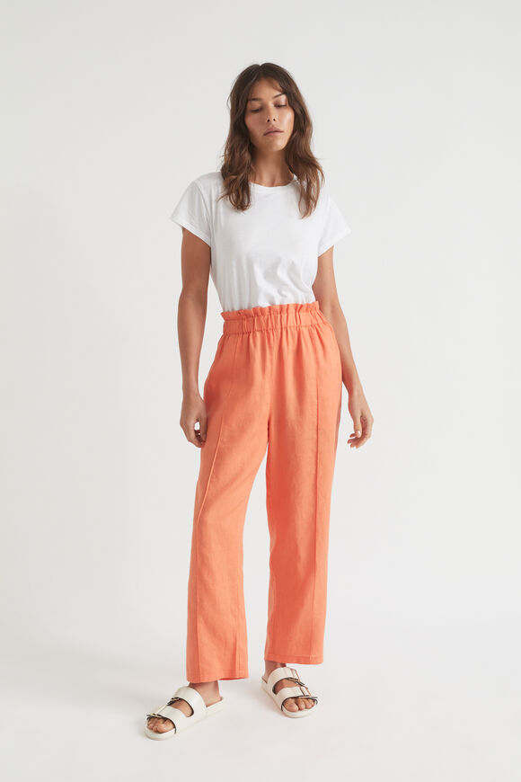 Core Linen Paperbag Pant  Orange Spritz  hi-res