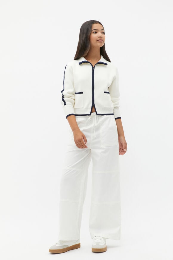 Elasticated Patch Pant  Light Cream  hi-res