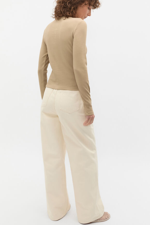 Rib Button Up Cardigan  Rye  hi-res