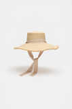 Wide Brim Tie Detail Hat  Ecru  hi-res
