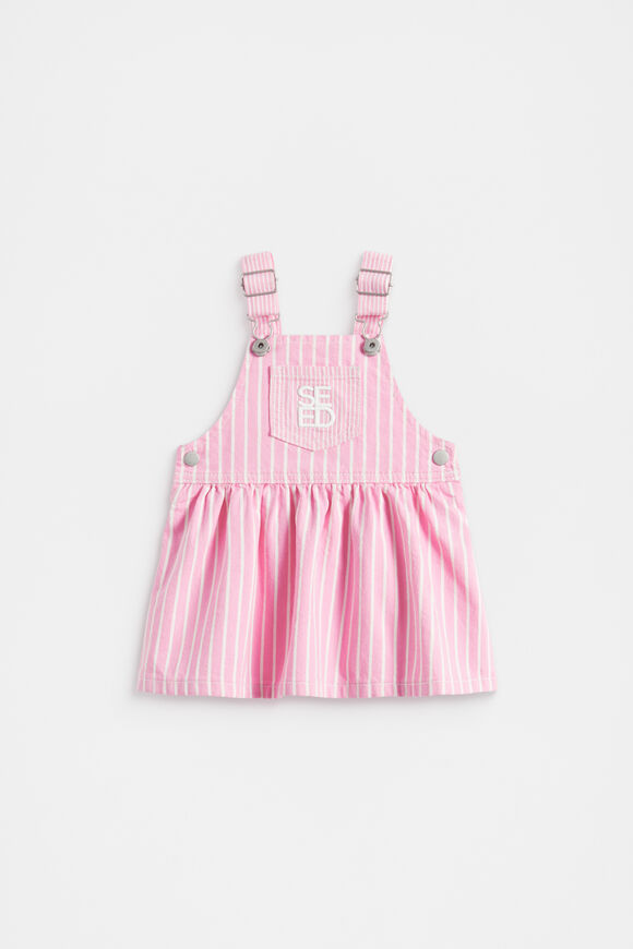 Logo Pinafore  Candy Pink Stripe  hi-res