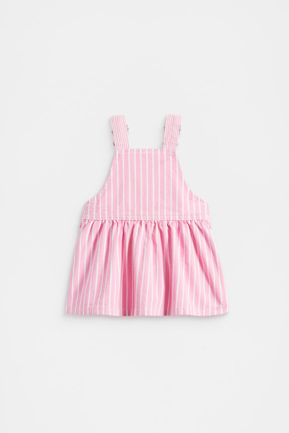 Logo Pinafore  Candy Pink Stripe  hi-res