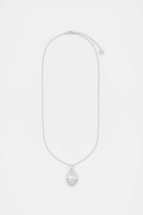 Pave Organic Pendant  Silver  hi-res