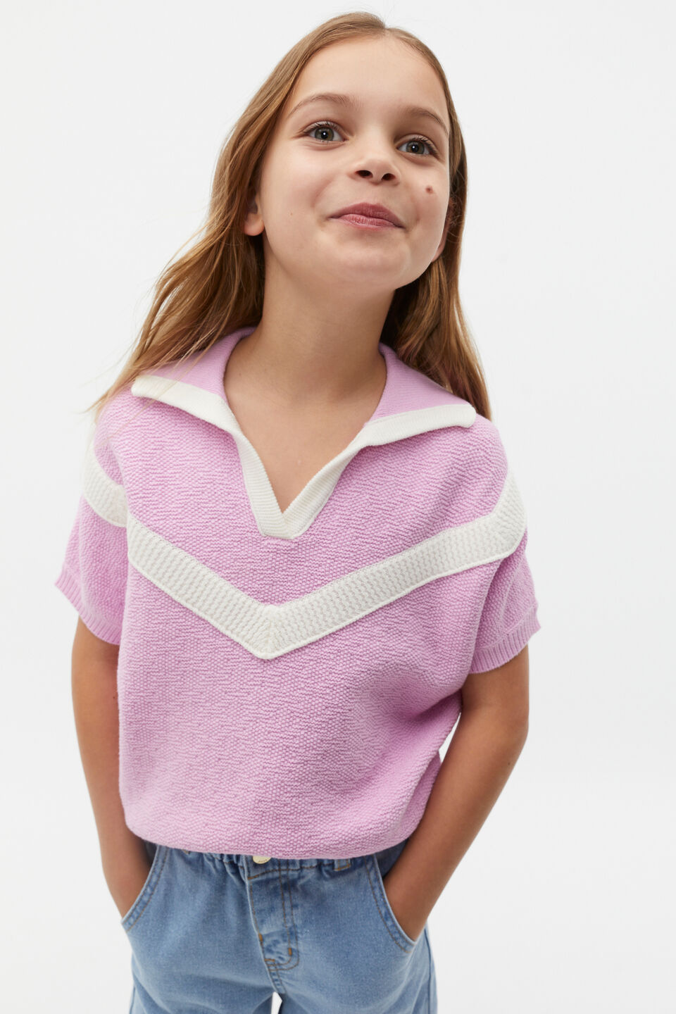 Sporty Knit Tee  Fairy Floss