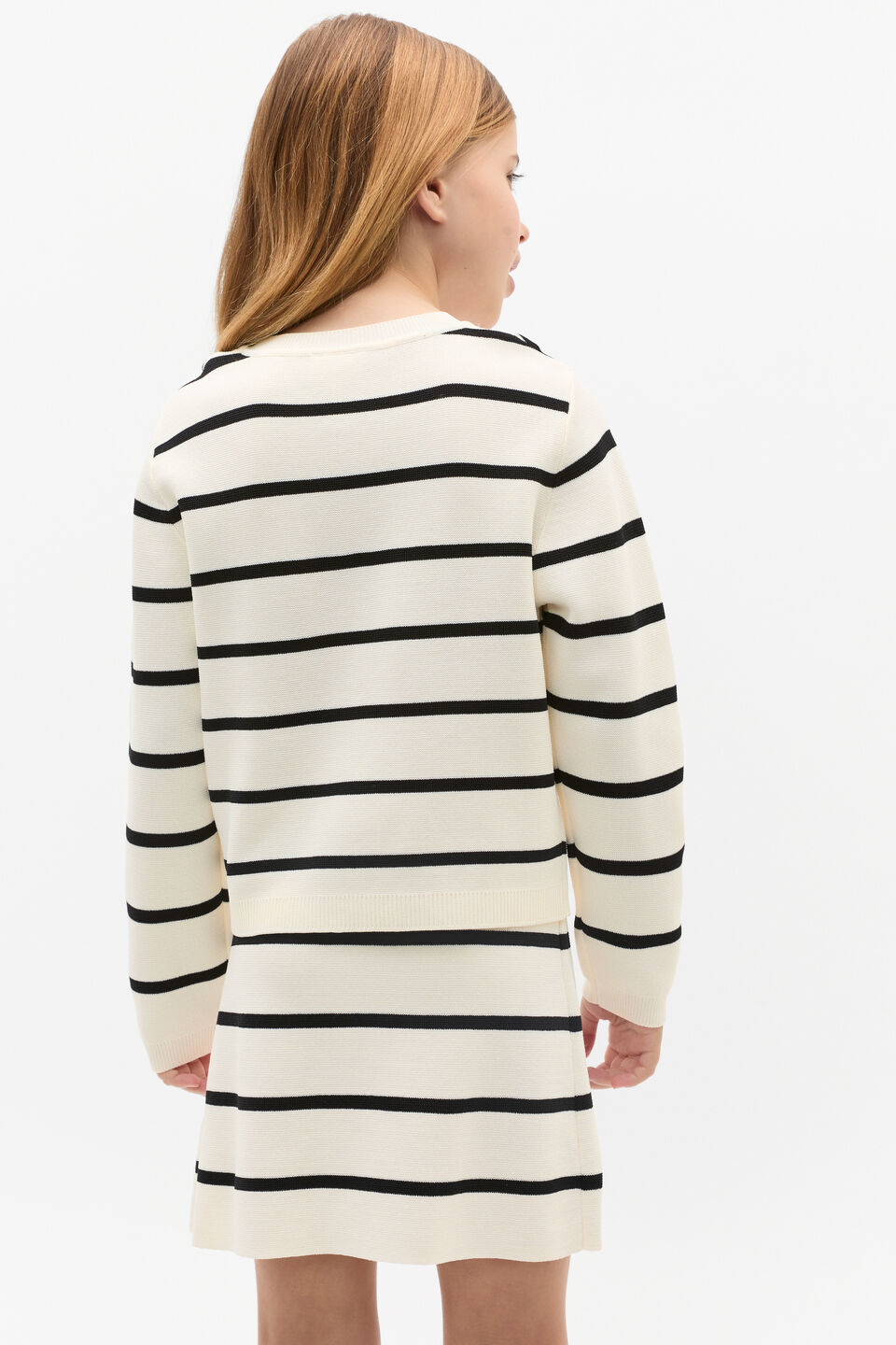 Stripe Knit Cardigan  Classic Cream
