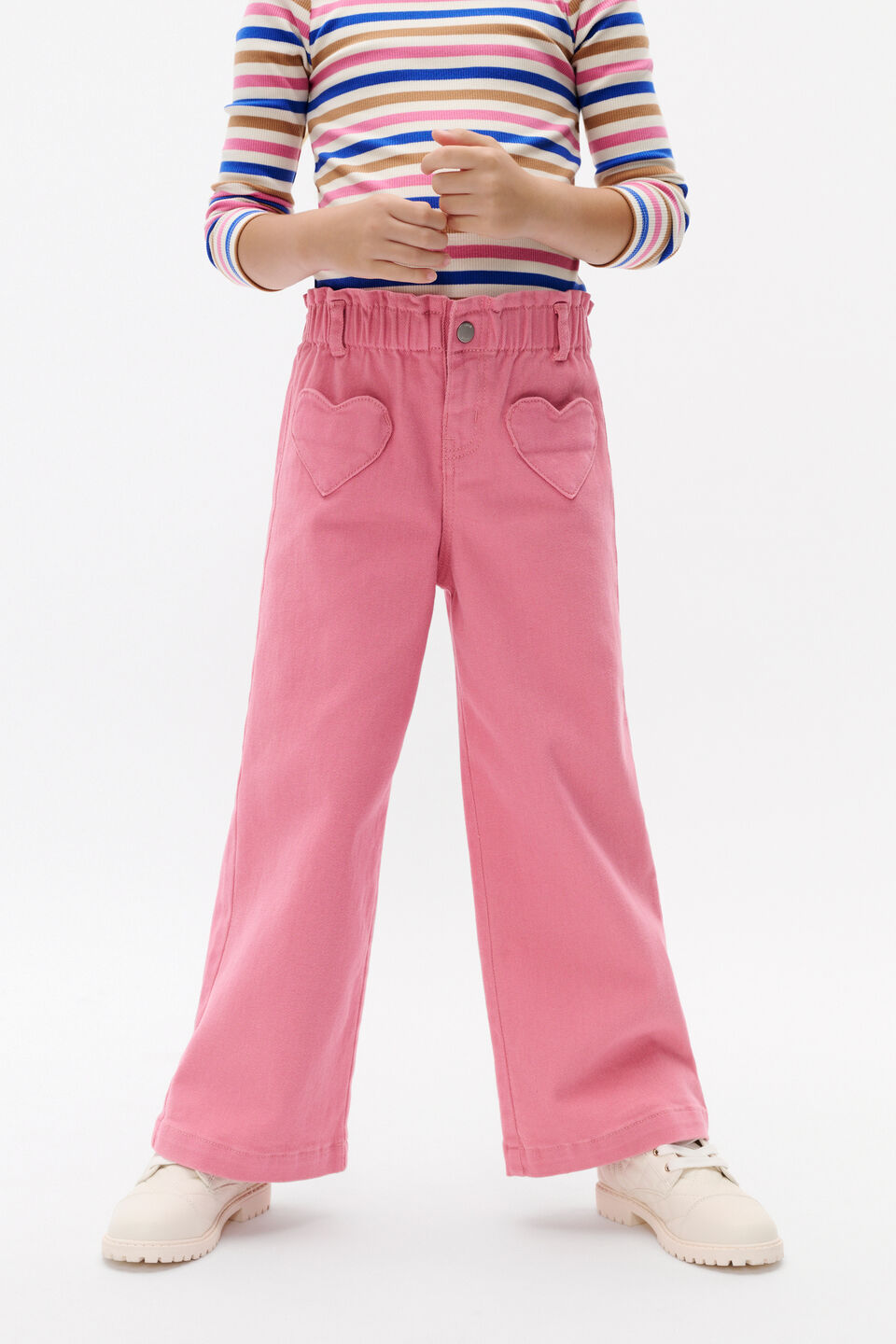 Heart Denim Jean  Raspberry