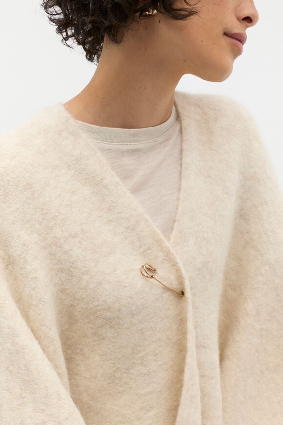 Fluffy Textured Wrap  Oat Marle  hi-res