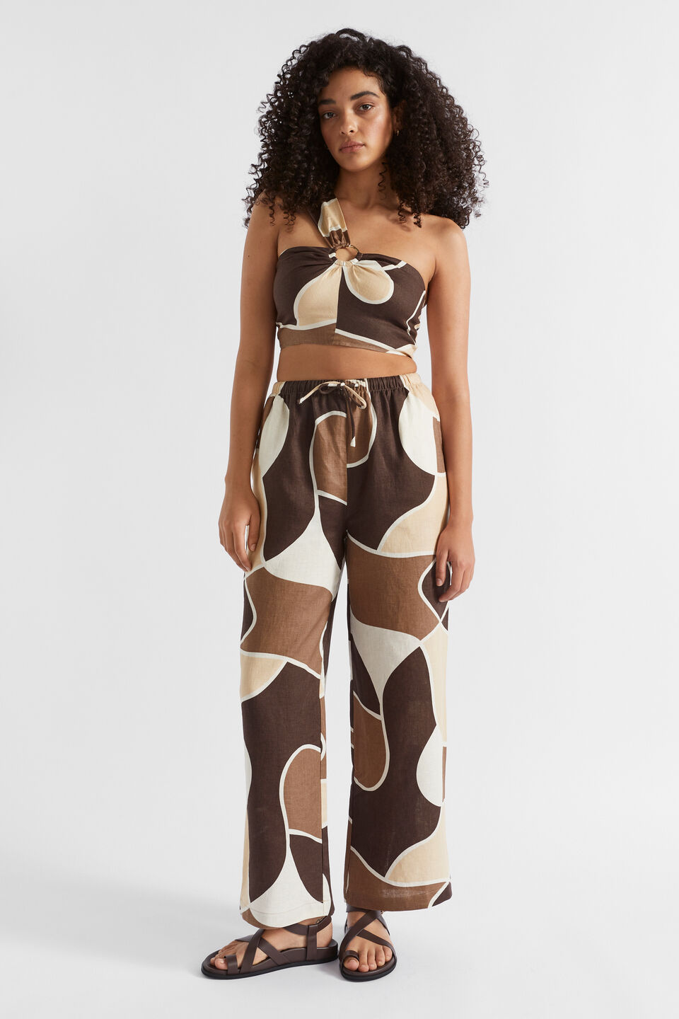 Abstract Elasticated Pant  Woodland Abstract