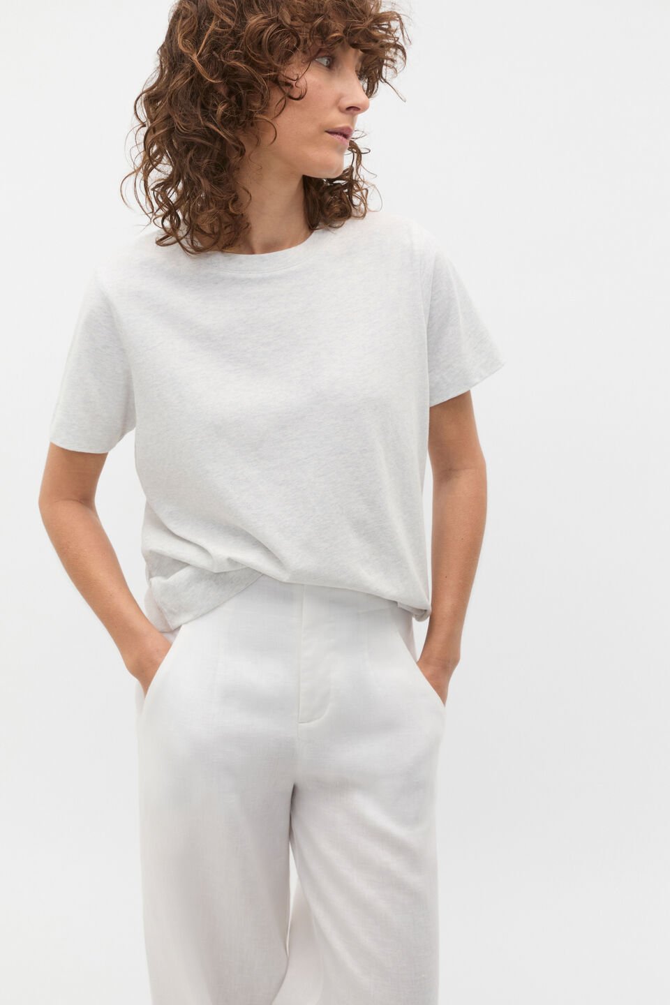 Core Neat Tee  Light Grey Marle