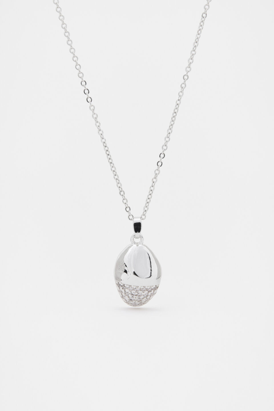 Pave Organic Pendant  Silver