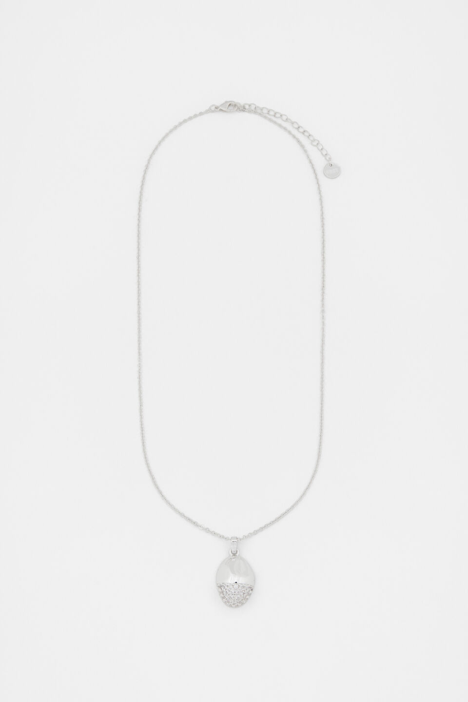Pave Organic Pendant  Silver