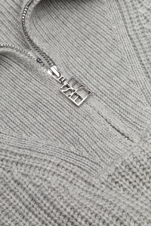 Rib Knit Collar Bib  Silver Marle  hi-res