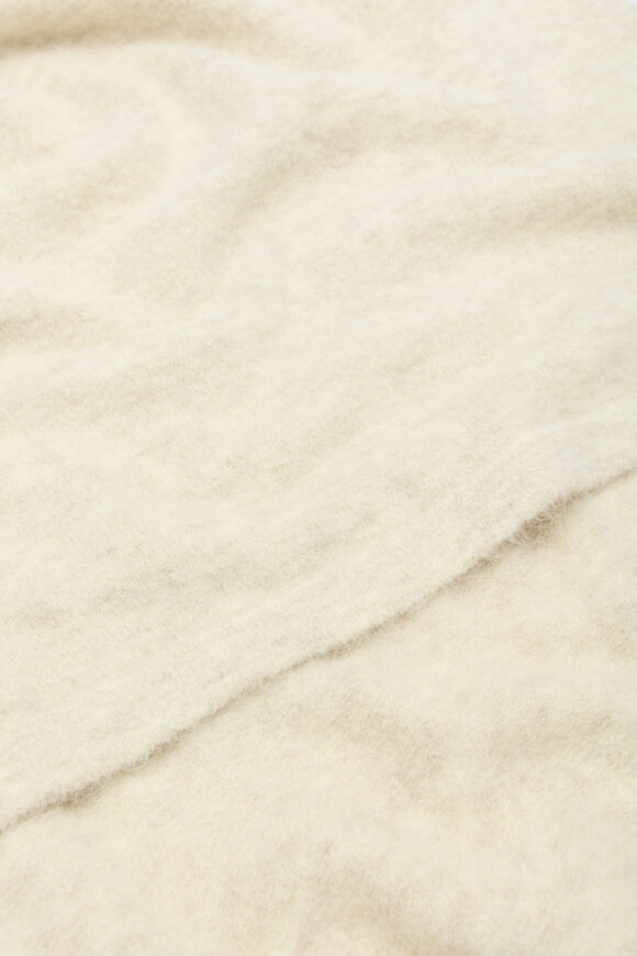 Fluffy Asymmetrical Poncho  Oat Marle  hi-res
