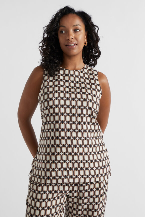 Linen Retro Tunic Top  Multi Retro  hi-res