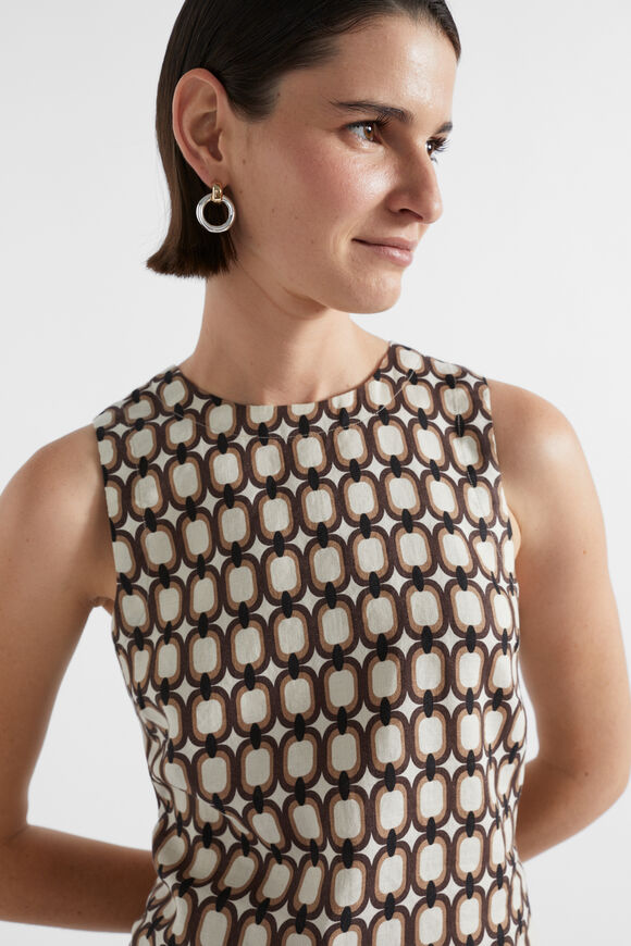 Linen Retro Tunic Top  Multi Retro  hi-res