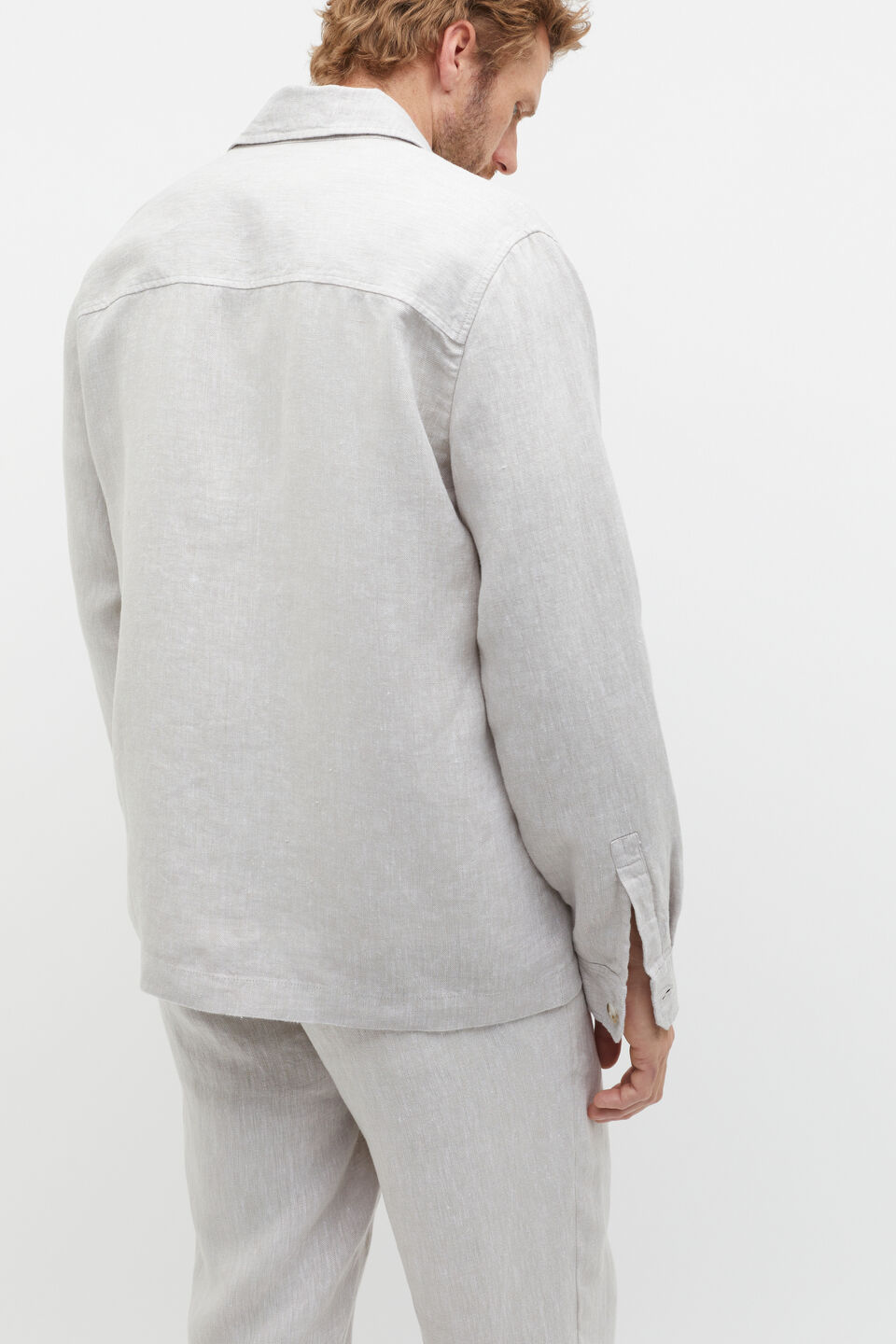 Linen Overshirt  Chalk Crossdye