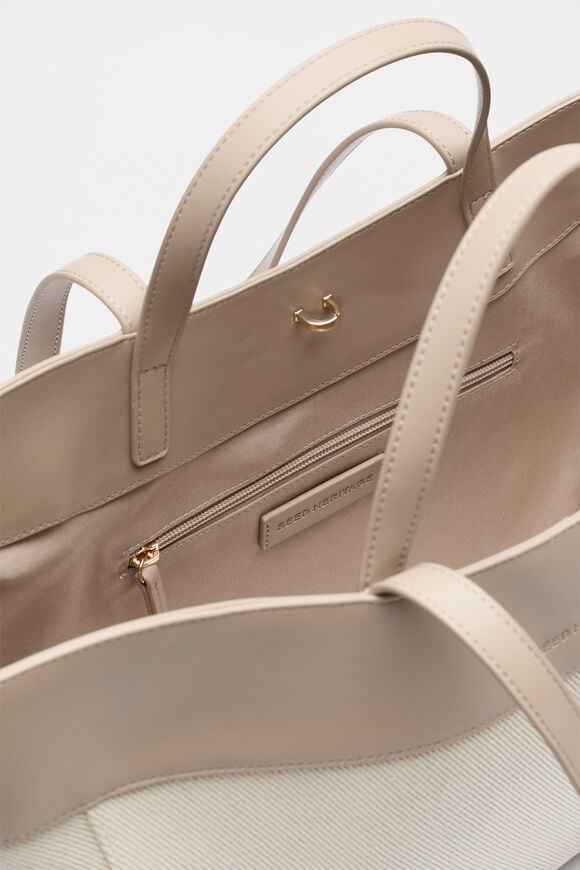 Textured Curved Tote  Cookie  hi-res