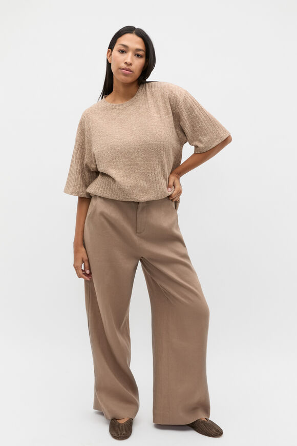 Textured Longline Boxy Tee  Nutmeg Twist  hi-res