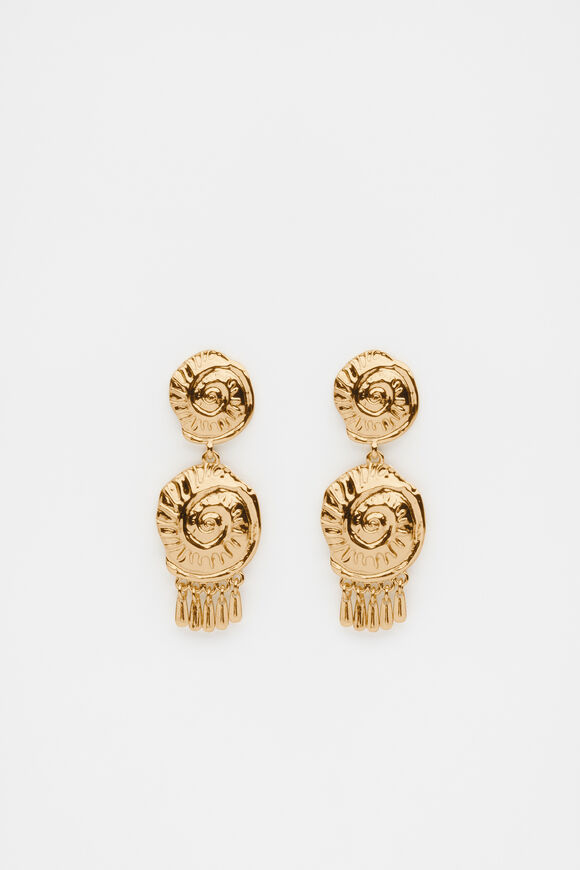 Shell Dangle Earring  Gold  hi-res