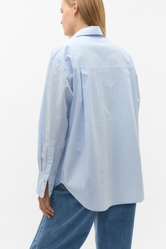 Poplin Pocket Front Shirt  Ice Blue Stripe  hi-res