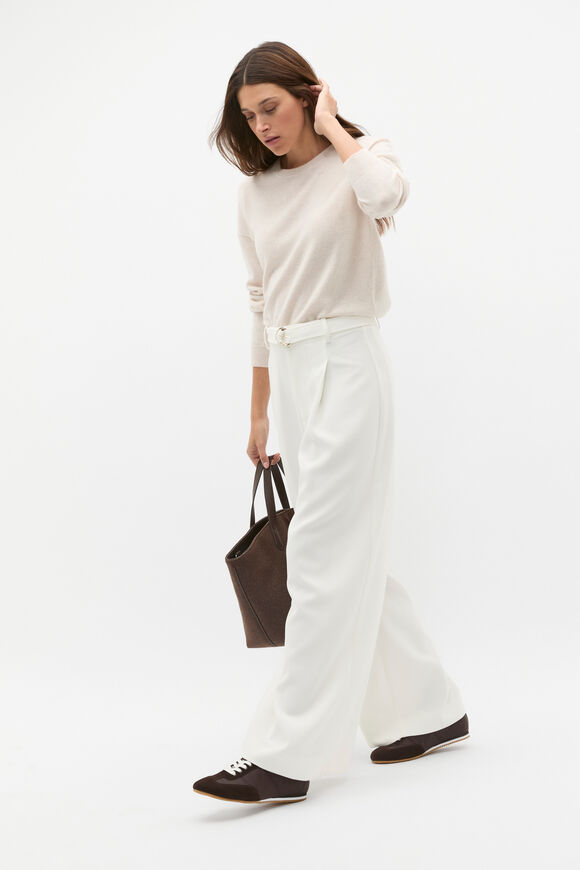 Cashmere Crew Neck Knit  Oat Marle  hi-res