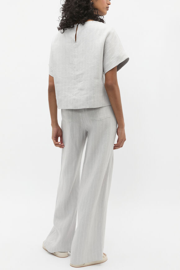 Linen Pinstripe Tee  Cloud Grey Pinstripe  hi-res