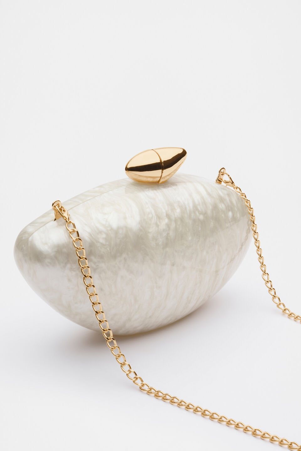 Acrylic Hardcase Clutch  Cream