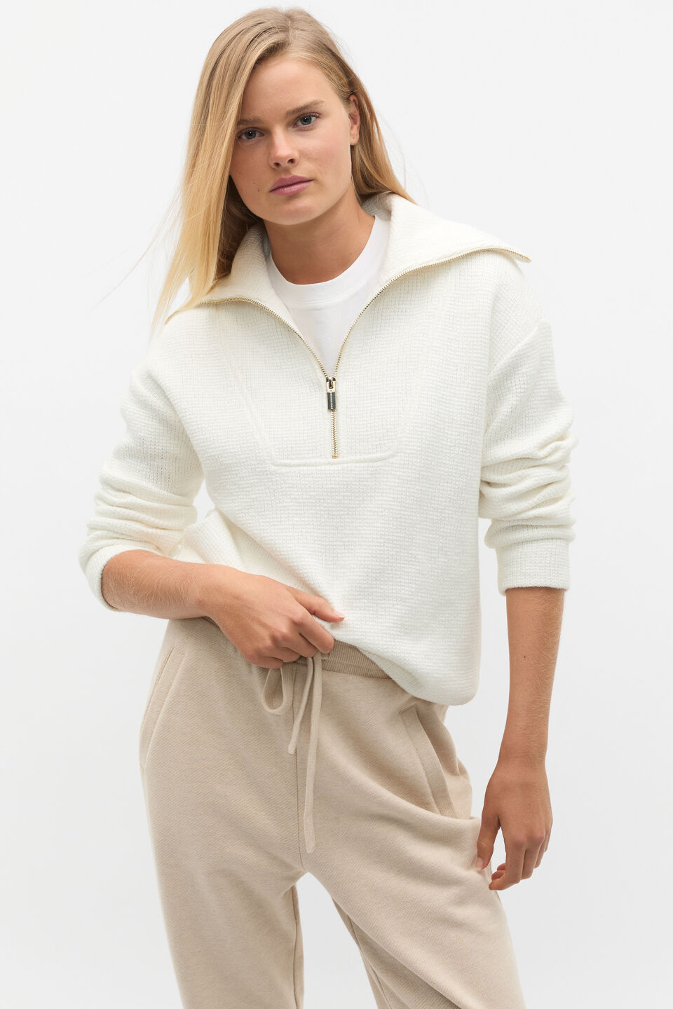 Textured Twist Sweat  Cloud Cream Twist