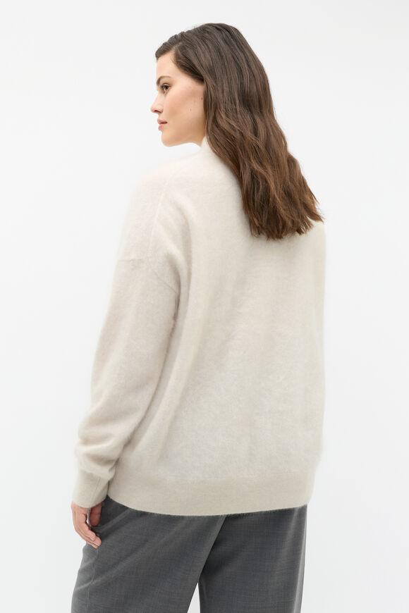 Brushed Cashmere Roll Neck Knit  Oat Marle  hi-res