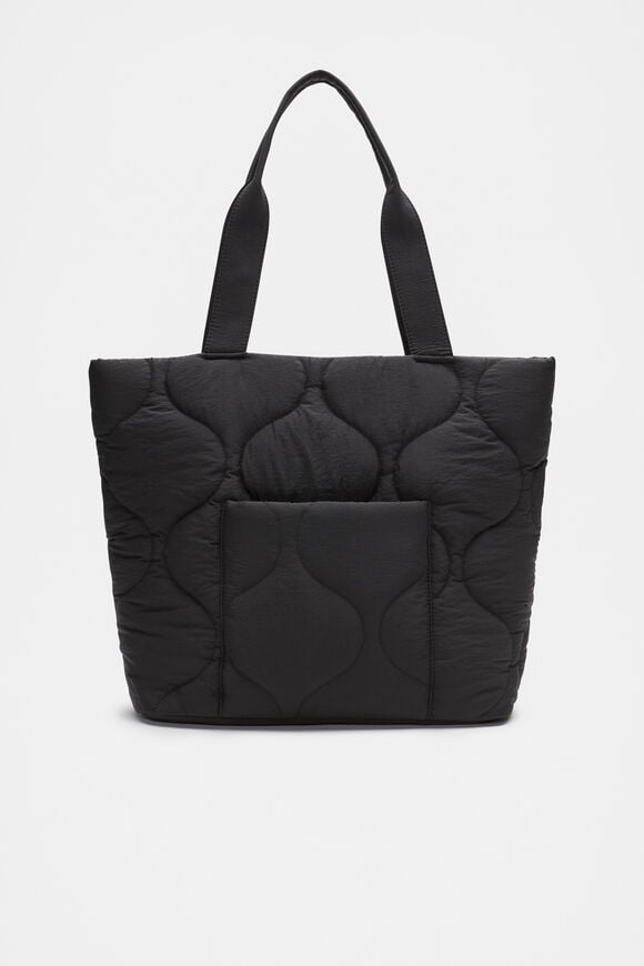 Quilted Tote  Black  hi-res