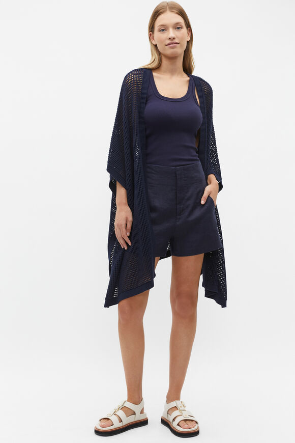 Open Crochet Knit Poncho  Midnight Sky  hi-res