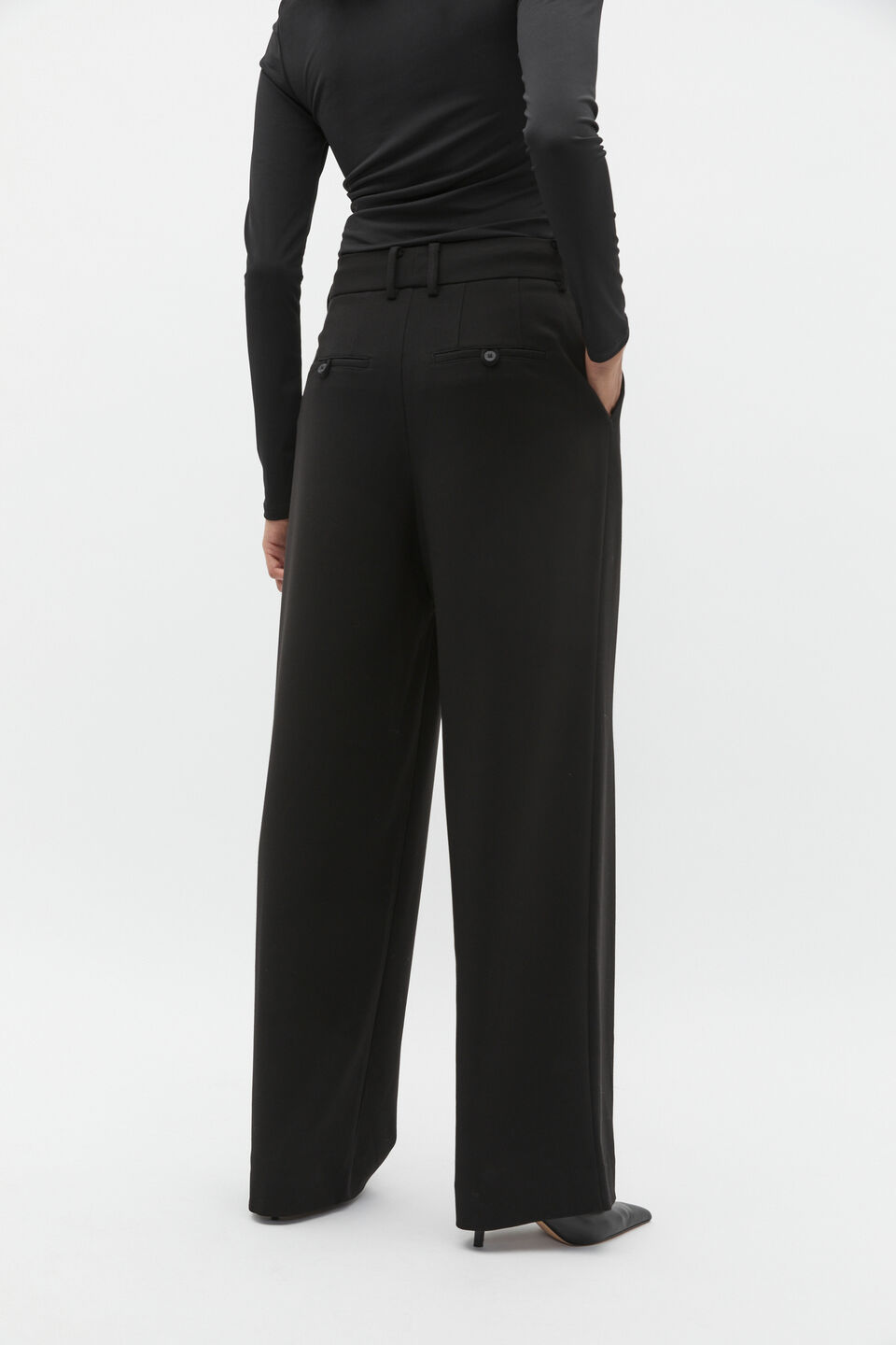Tailored Pleat Pant  Black