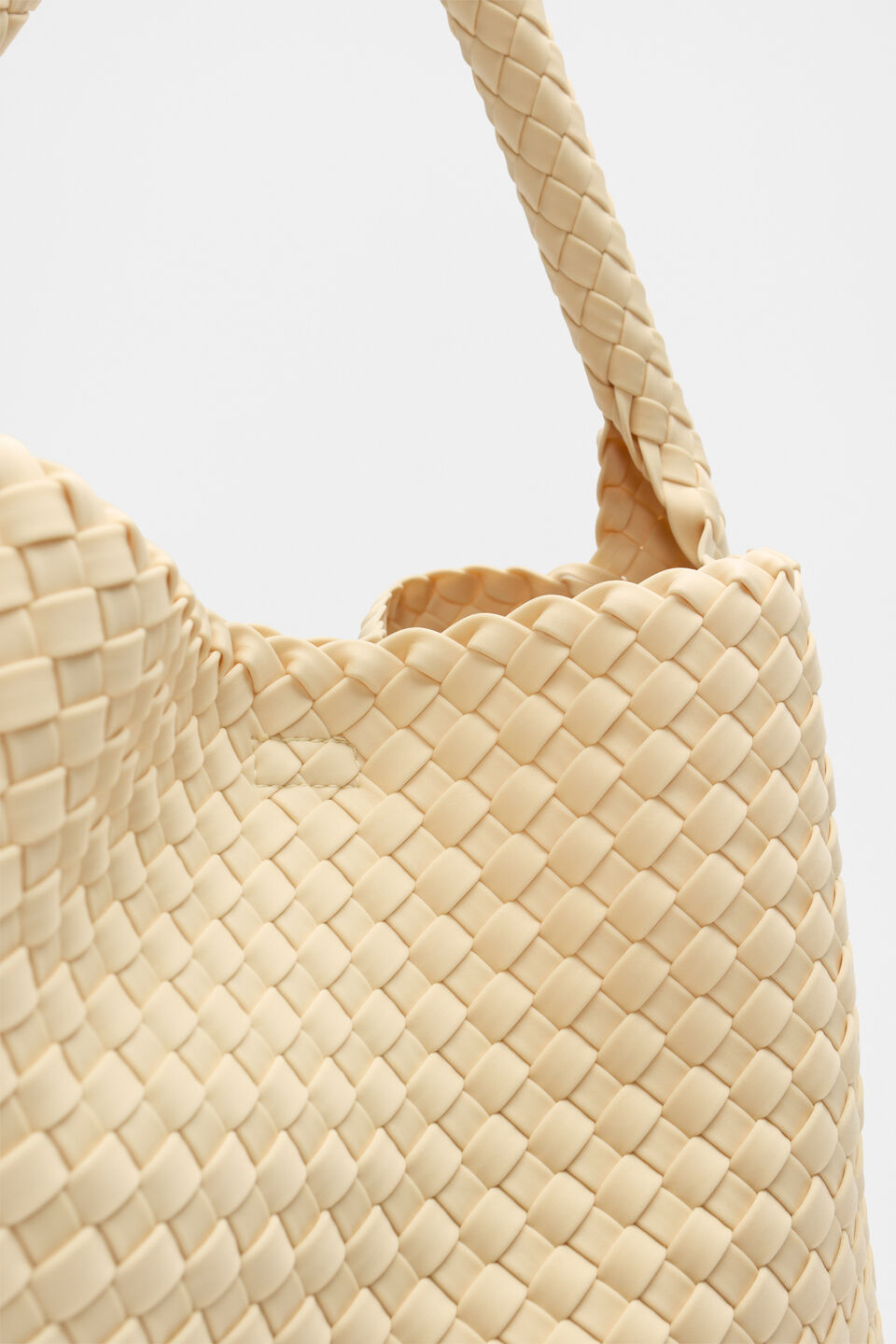 Woven Textured Tote  Marzipan