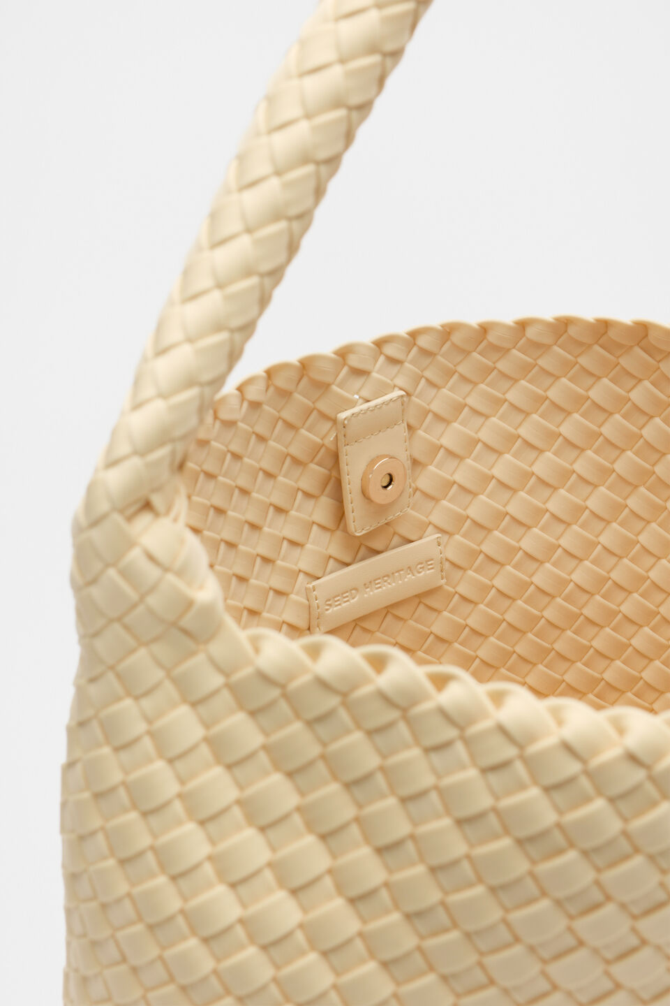 Woven Textured Tote  Marzipan