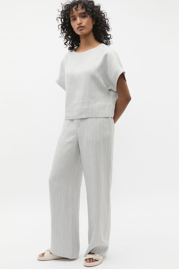 Linen Pinstripe Tee  Cloud Grey Pinstripe  hi-res