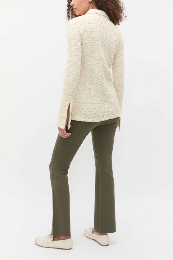 Textured Longline Polo Top  Tofu  hi-res