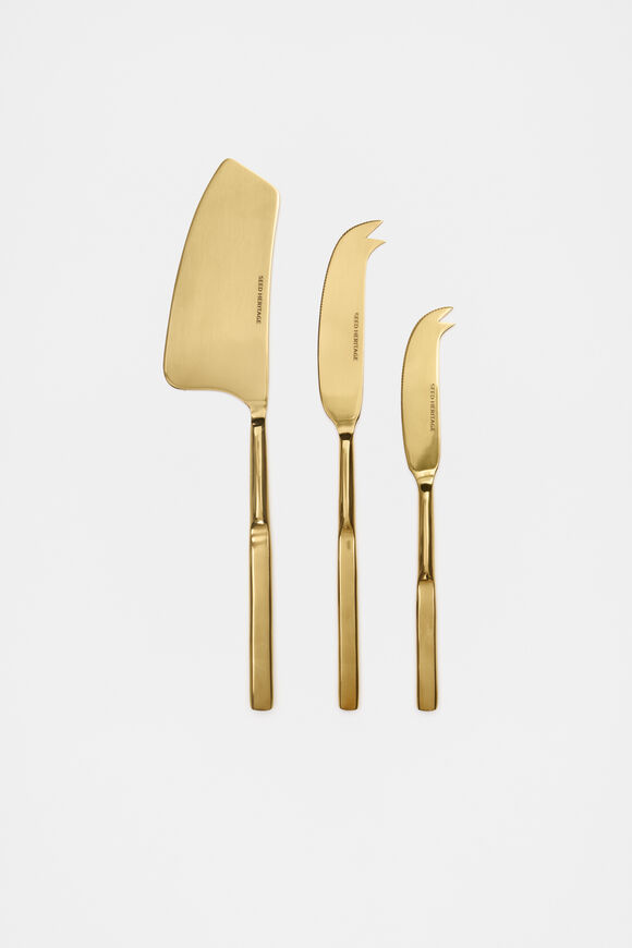 Atlas Cheese Knife Set  Gold  hi-res