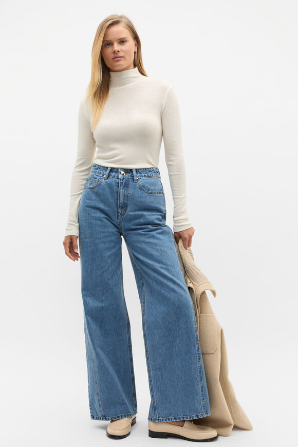 Australian Merino Mock Neck Top  Cloud Cream  hi-res