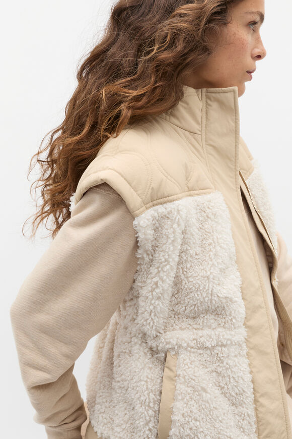 Quilted Teddy Vest  Latte  hi-res